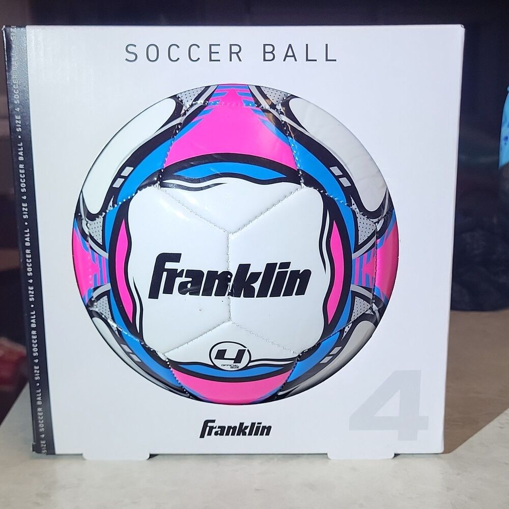 Franklin Size 4 Soccer Ball White Pink Blue Black Model 1250737449